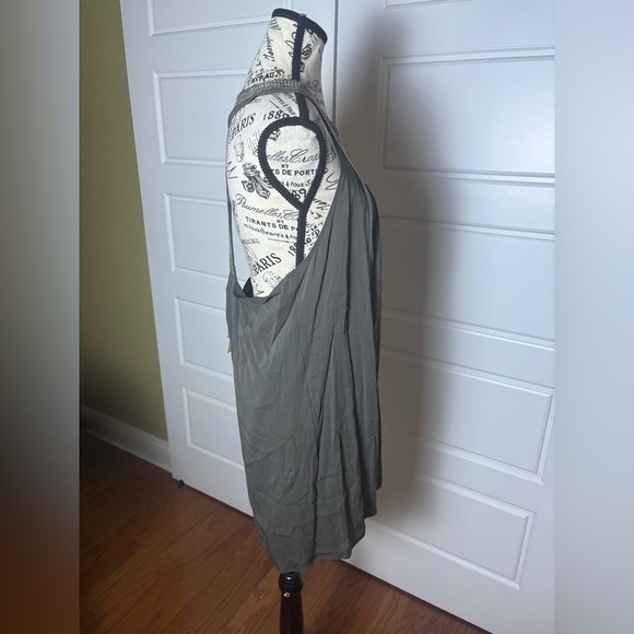 ALICE + OLIVIA silk chiffon sequin bib racerback tank top tunic Earth Color NWT - Picture 4 of 8